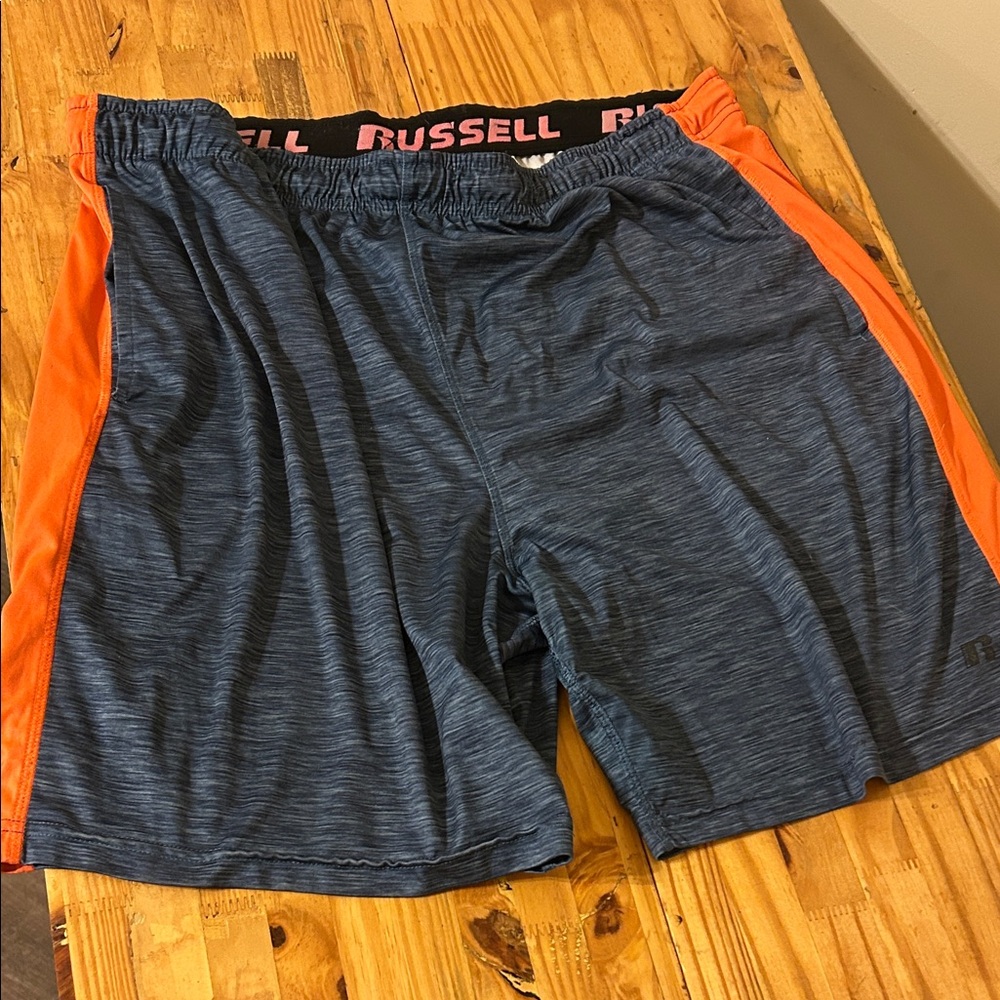 Russell Athletic Men's Shorts in Blue and Orange